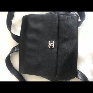 Authentic Chanel backpack in black caviar